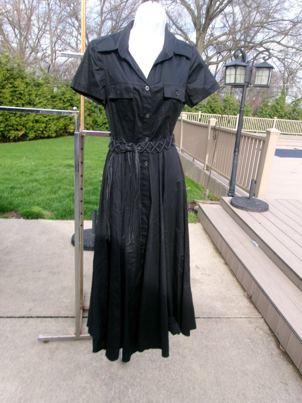 NWT CAROL LITTLE BLACK SHIRTDRESS W BELT 8